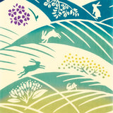 Kenema  - 50197  Nogi ni Tsuki Usagi  芒に月兎 (The dyed Tenugui)