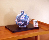 Fujii Kinsai Arita Japan - Somenishiki  Kinsai Oshidori (Mandarin duck) vase 17.50 cm ② - Free Shipping