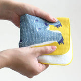 Kata Kata  soft towel 100% cotton - Bear & Bird Yellow   25 x 25 cm