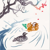 Kenema  - 50129  Oshidori Ume (Plum tree) おしどり梅   (The dyed Tenugui)