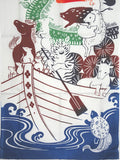 Kenema  - 54437 Jyunishi Takarabune  十二支宝船   (The dyed Tenugui)