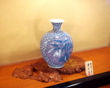Fujii Kinsai Arita Japan - Somenishiki Karakusa Peony & Uzura (Quail) Vase 43.80 cm  - Free Shipping