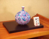 Fujii Kinsai Arita Japan - Somenishiki  Kinsai Sakura & Seigaiha Vase 15.60 cm - Free Shipping