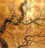 Japanese Traditional Hand Paint Byobu (Gold Leaf Folding Screen) - T 37 - Free Shipping