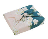 Koetsu Chirimen Yuzen - Sakura  70 光悦ちりめん友禅 桜 グリーン  10086-205  - Furoshiki  70 x 70 cm