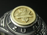 Saito - Kamon (Family Crest Emblem) (18Kt Gold) with Sun Tzu Silver Ring Silver 925