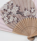 Traditional handcrafted Kyoto Ladies' Sensu - Ito Jakuchu - Sakura & Plum - Pink