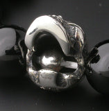 Saito - Skull (Silver 925) w/Bonji with Onyx Rosary