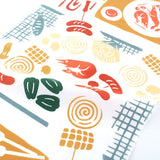 Kenema  - Barbecue  (バーベキュー)    (The dyed Tenugui)- Japanese traditional Tenugui