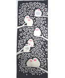 Kenema  - 54410 Sakura Buncho   (Cherry Blossoms & Java Sparrow) 桜文鳥  (The dyed Tenugui)