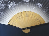 Traditional handcrafted Kyoto Ladies' Sensu - #221 Sakura - Black