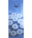 Kenema  - 54409  Tsubame & Ajisai   燕紫陽花 (The dyed Tenugui)