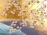 Tominaga Jyuho - Japanese Traditional Hand Paint Byobu (Gold Leaf Folding Screen) - X122 - Free Shipping