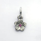 Saito - Sakura Silver Pendant top (Silver 925) with Natural Ruby 2.25 diameter - Small with 50 cm silver chain