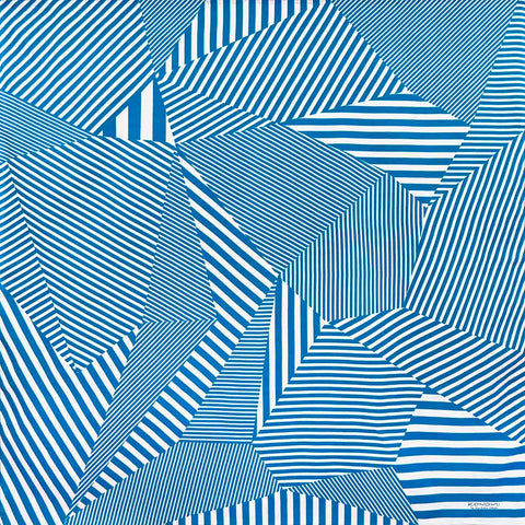 Konomi - Stripe Furoshiki Light Blue    ストライプ　(ライトブルー)  97X97cm  (Japanese Wrapping Cloth)