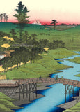 Utagawa Hiroshige - No.022 Hiroo on Furukawa River  広尾ふる川  - One hundred Famous View of Edo - Free Shipping