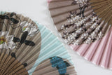 Traditional handcrafted Kyoto Sensu (folding fan) - Ito Jakuchu 伊藤若冲 「花卉天井画」- Tessen & Ajisai - Blue