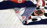 Lucky Cat  福まねき猫 - Beckoning cat (Navy) 招き猫（紺）(Manekineko navy) - Japanese Tradition Cotton Towel (The dyed Tenugui) - 34cm x 90cm