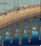 Utagawa Hiroshige - No.058 Ohashi Atake no Yudachi 大はしあたけの夕立 - One hundred Famous View of Edo Free shipping
