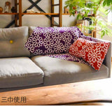 DOTCH DOTCH（どっちどっち) -   Flowers and Cats/Red x Purple B   花とねこ／赤×紫 B - Furoshiki    105 x 105 cm