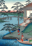 Utagawa Hiroshige - No.092 Mokuboji Temple and Vegetable Fields on Uchigawa Inlet  木母寺内川御前栽畑  - One hundred Famous View of Edo - Free shipping