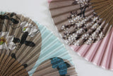 Traditional handcrafted Kyoto Sensu (folding fan) - Ito Jakuchu 伊藤若冲 「花卉天井画」- Sakura & Plum - Pink