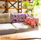 DOTCH DOTCH（どっちどっち) - Flowers and Cats/Purple x Blue A   花とねこ／紫×青Ａ  - Furoshiki    105 x 105 cm