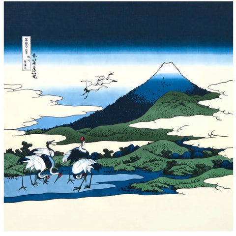 Ukiyo-e Furoshiki - Hokusai  Sagami Province Umezawa Left 97   相州梅澤左97  -  Furoshiki (Japanese Wrapping Cloth)　97 x 97 cm 　　