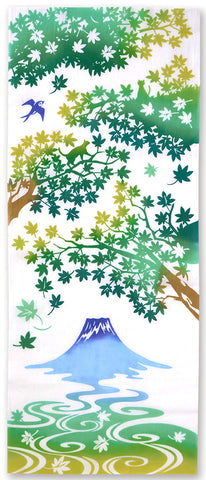 JIKAN STYLE (Kenema)  - 50311　 Fujimi Ao momigi   富士見青紅葉 -  (The dyed Tenugui)