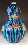 Fujii Kinsai Arita Japan - Somenishiki Shobu (Iris) Vase  30.80 cm - Free Shipping