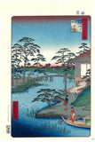 Utagawa Hiroshige - No.092 Mokuboji Temple and Vegetable Fields on Uchigawa Inlet  木母寺内川御前栽畑  - One hundred Famous View of Edo - Free shipping