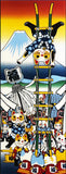 Lucky Cat  福まねき猫 - Firefighter 火消 (Hikeshi) - Japanese Tradition Cotton Towel (The dyed Tenugui)- 34cm x 90cm