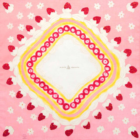 Asayama Misato - Strawberry Shortcake　苺のショートケーキ　 50 x 50 cm Furoshiki (Japanese Wrapping Cloth)