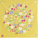 Himemusubi - Flower garden champagne yellow　フラワーガーデン シャンパンイエロー - Furoshiki   100 x 100 cm