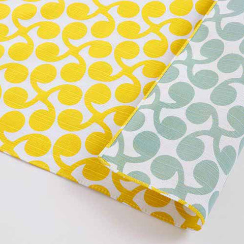 Isamonyou -  Double-Sided Dyeing 　New buds 　Yellow/Light Green  　100 伊砂文様 両面 新芽 キイロ/ライトグリーン　20478-340 - Furoshiki (Japanese Wrapping Cloth)