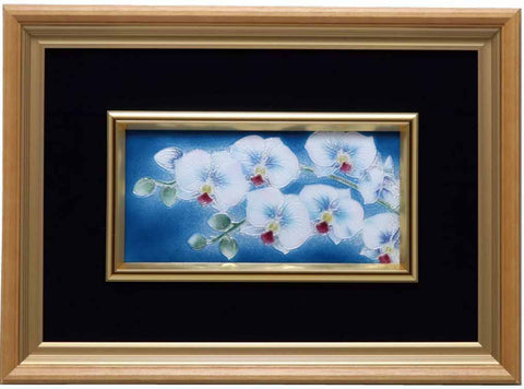 Saikosha - #113 06 Phalaenopsis orchid (Framed Cloisonné ware) - Free Shipping