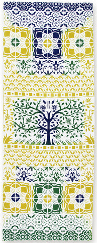 JIKAN STYLE (Kenema)  12119  [Arabesque tiles/The Cycle of Trees] 【アラベスクタイル/樹木の巡り】 -  (The dyed Tenugui)