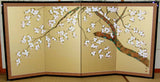 Tominaga Jyuho - Japanese Traditional Hand Paint Byobu (Gold Silk Folding Screen) - X133 - Free Shipping