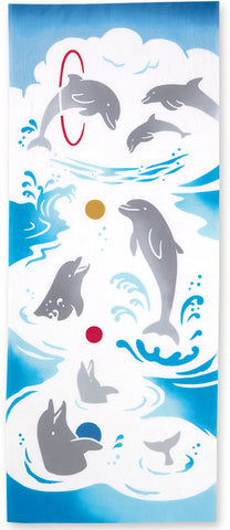 JIKAN STYLE (Kenema)  -  50318  Dolphin show  イルカショー  -  (The dyed Tenugui)