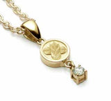 Saito - Family Crest Pendant top - Mini, 18K Gold with Diamond (0.1 carat)