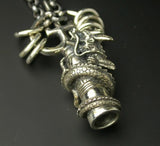Saito - Rising Dragon Shakujo Pendant Head, Esoteric Buddhism  Silver Pendant Top (Silver 925)