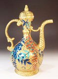 Fujii Kinsai Arita Japan - Somenishiki Golden Wisteria  Water Jug 28.40 cm - Free Shipping