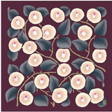 Takehisa Yumeji - Tsubaki (Camellia)  Bordeaux つばき  ボルドー  21181-228   - Furoshiki 90 x 90 cm