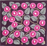 Takehisa Yumeji - Tsubaki(Camellia)  Shikon つばき シコン  21180-110　- Furoshiki 48 x 48 cm
