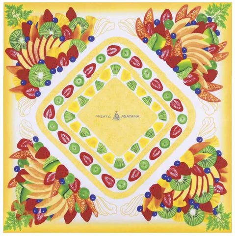 Asayama Misato - fruit cake  フルーツケーキ 50 x 50 cm Furoshiki (Japanese Wrapping Cloth)
