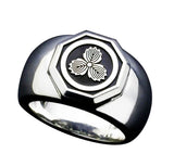 Saito - Family Crest Ring, Octagonal, Lightweight Silver 925    (US size 4 to 7)