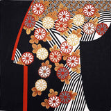 Setsugetsuka  雪月花 -  Kiku ni Ryusui kosode  (Chrysanthemum and Flowing Water Kosode) 菊に流水小袖 クロ  22165-302 - Furoshiki  120 x 120 cm