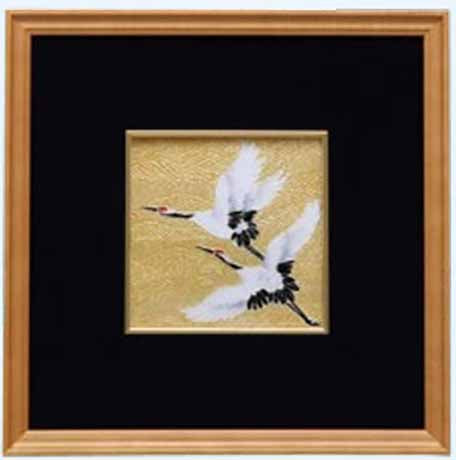 Saikosha - #112-12 Soukaku (Pair of crane)  (Framed Cloisonné ware) - Free Shipping