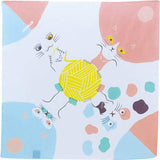 Cochae - Cat  48 どうぶつコチャエ ネコ ピンク/ブルー   20473-101 - Furoshiki 48 x 48 cm