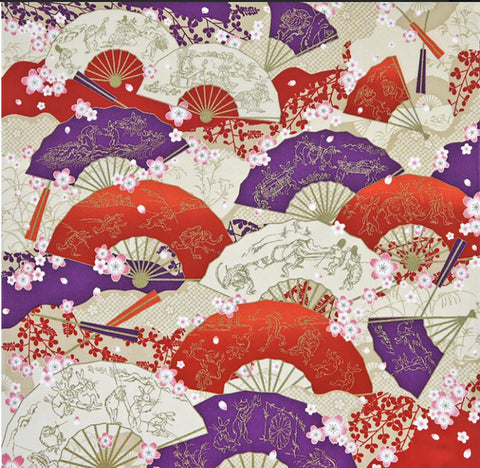 Choju Giga 鳥獣戯画 -Ougi emaki 扇絵巻  Furoshiki (wrapping cloth) - Furoshiki (Japanese Wrapping Cloth)　68 x 68 cm 　　